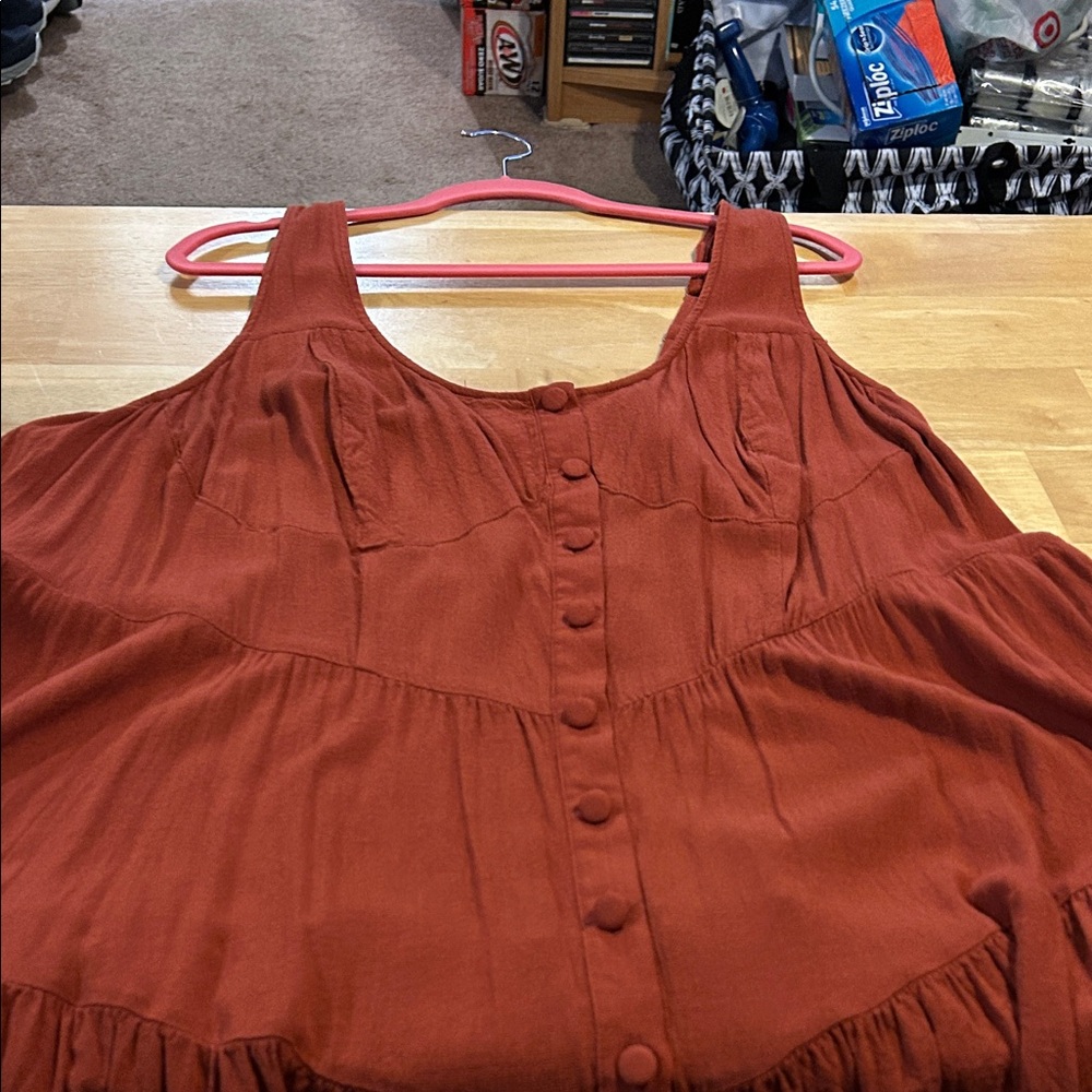 Torrid Terracotta Buttoned Tank Top